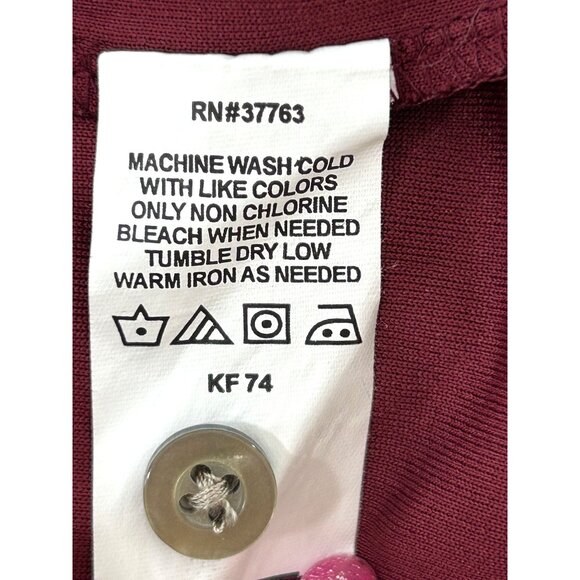 Top Flite Men's XL Golf Polo Shirt Maroon Short Sleeve Polyester 3 Button Casual - Picture 5 of 11